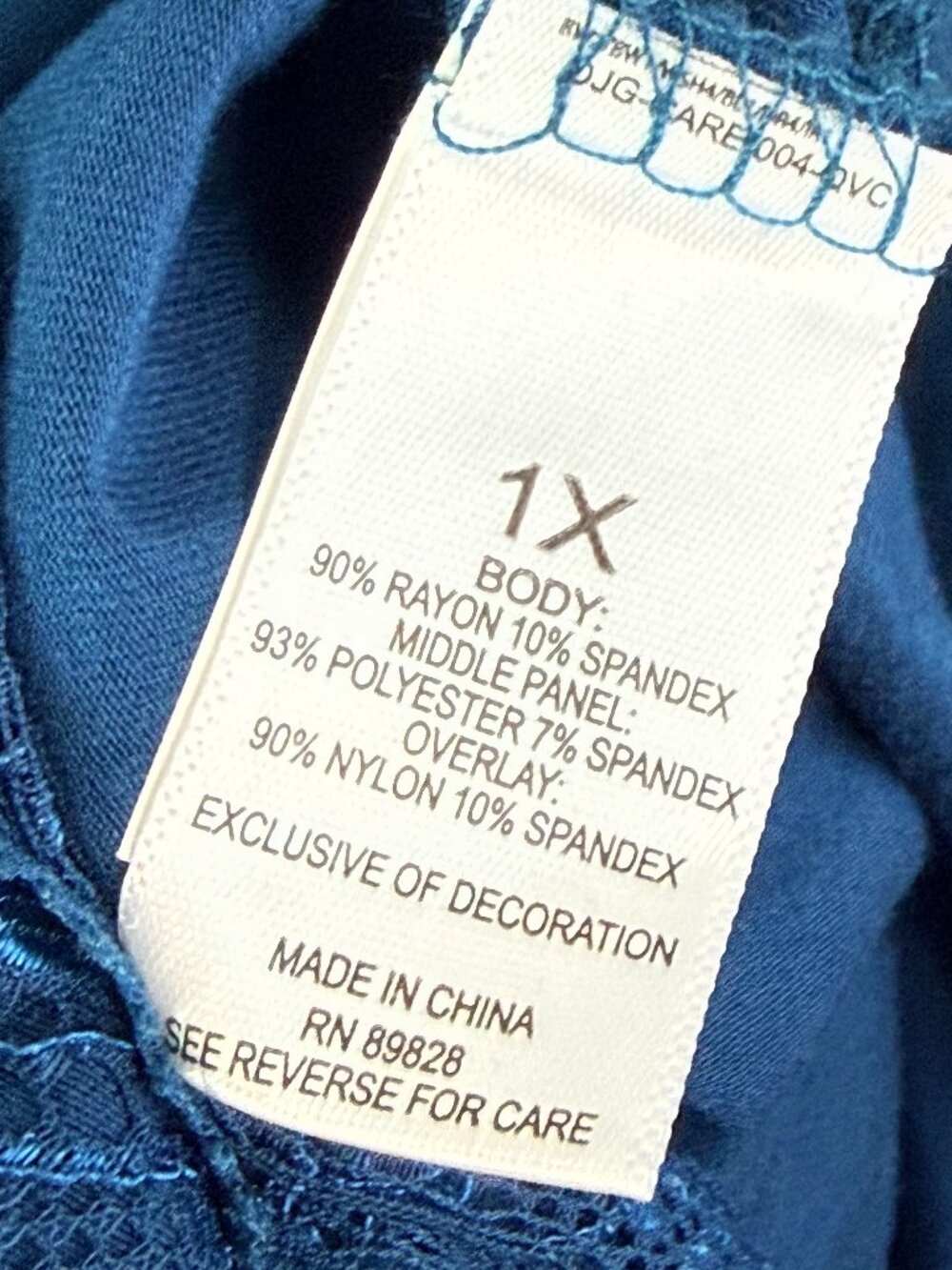 LOGO Lavish Lori Goldstein Crushed Velvet Lace Romantic Feminine 3/4 Tunic 1X - Picture 5 of 6